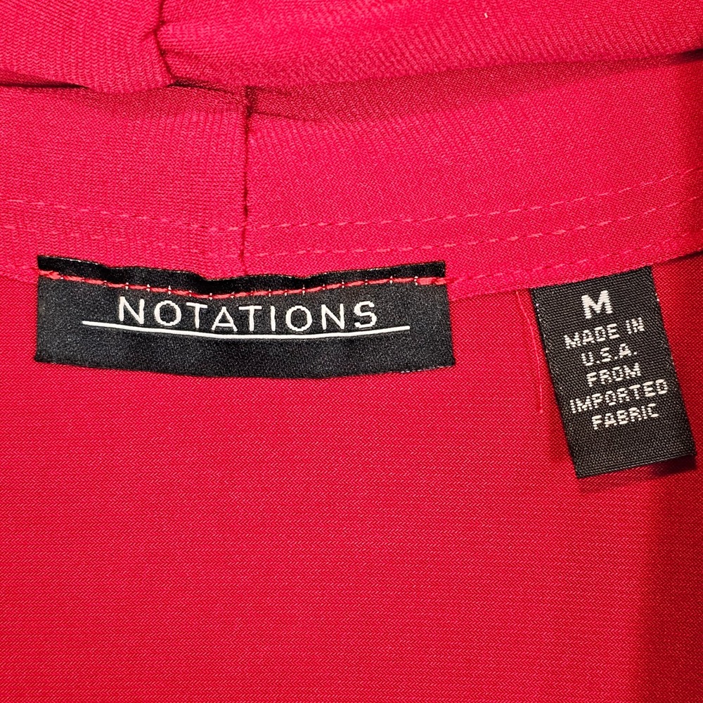 Notations Womens Red Layered Look Beaded Draped Top Short Sleeve Size M MITF0989 - Picture 6 of 8